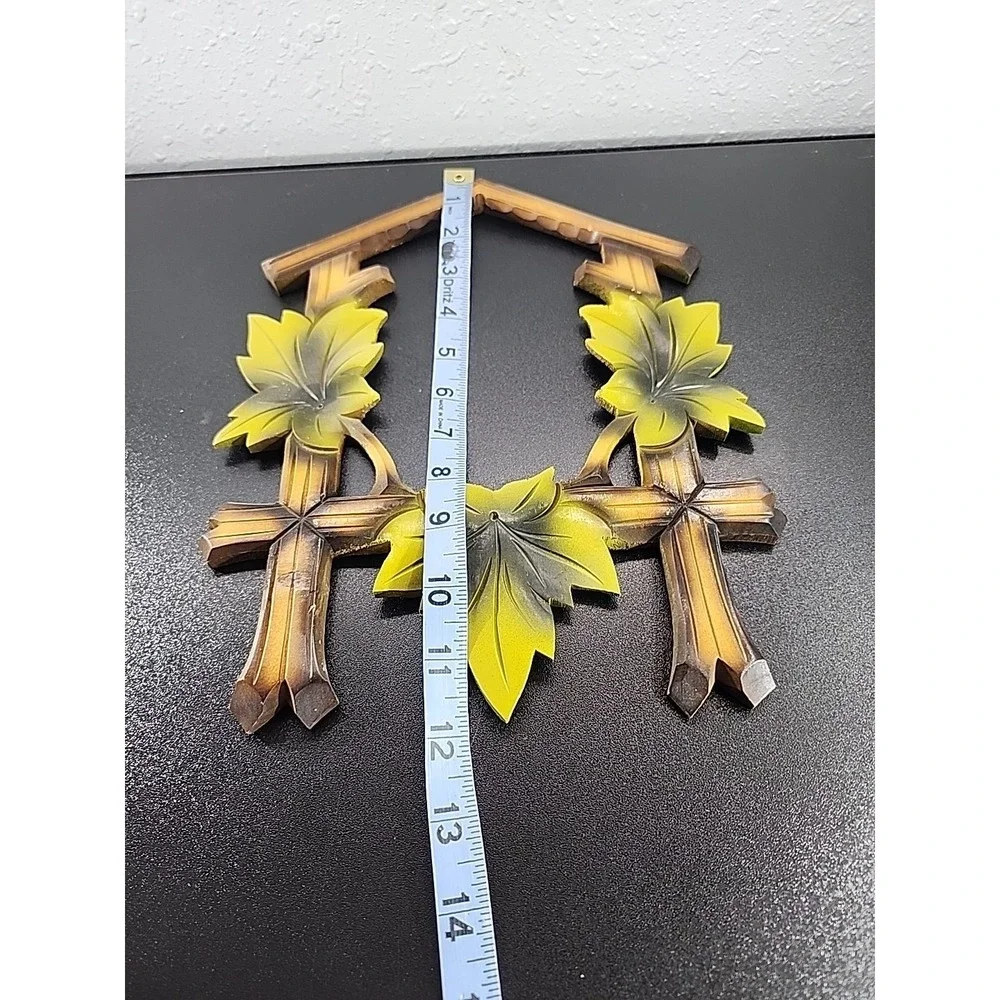 Vintage German Black Forest Cuckoo‎ Clock Face Trim Green Leaves Cottage Core 2